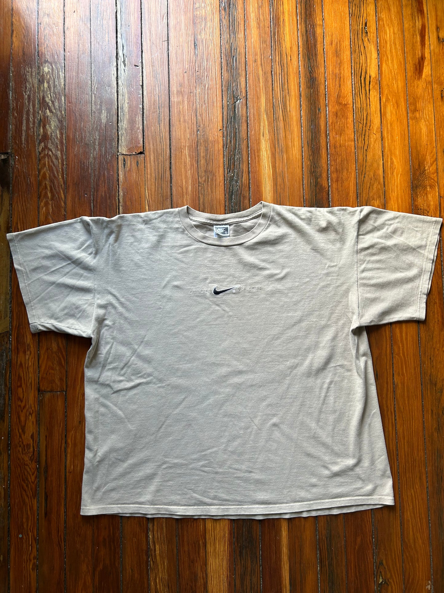 1990s Tan Nike Center Swoosh Tee (XL)