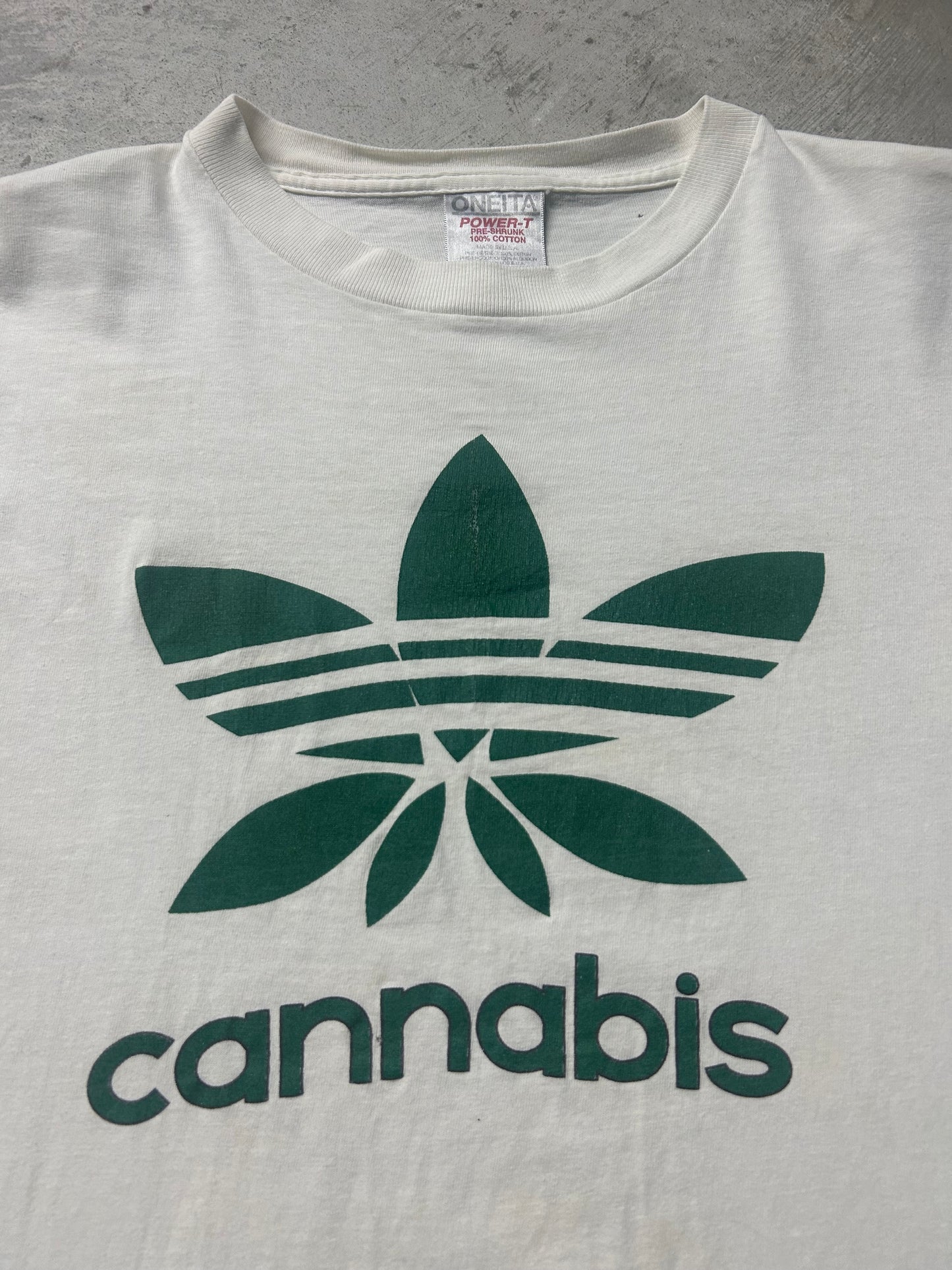 1990s Cannabis Adidas Vintage Bootleg Tee (Large)