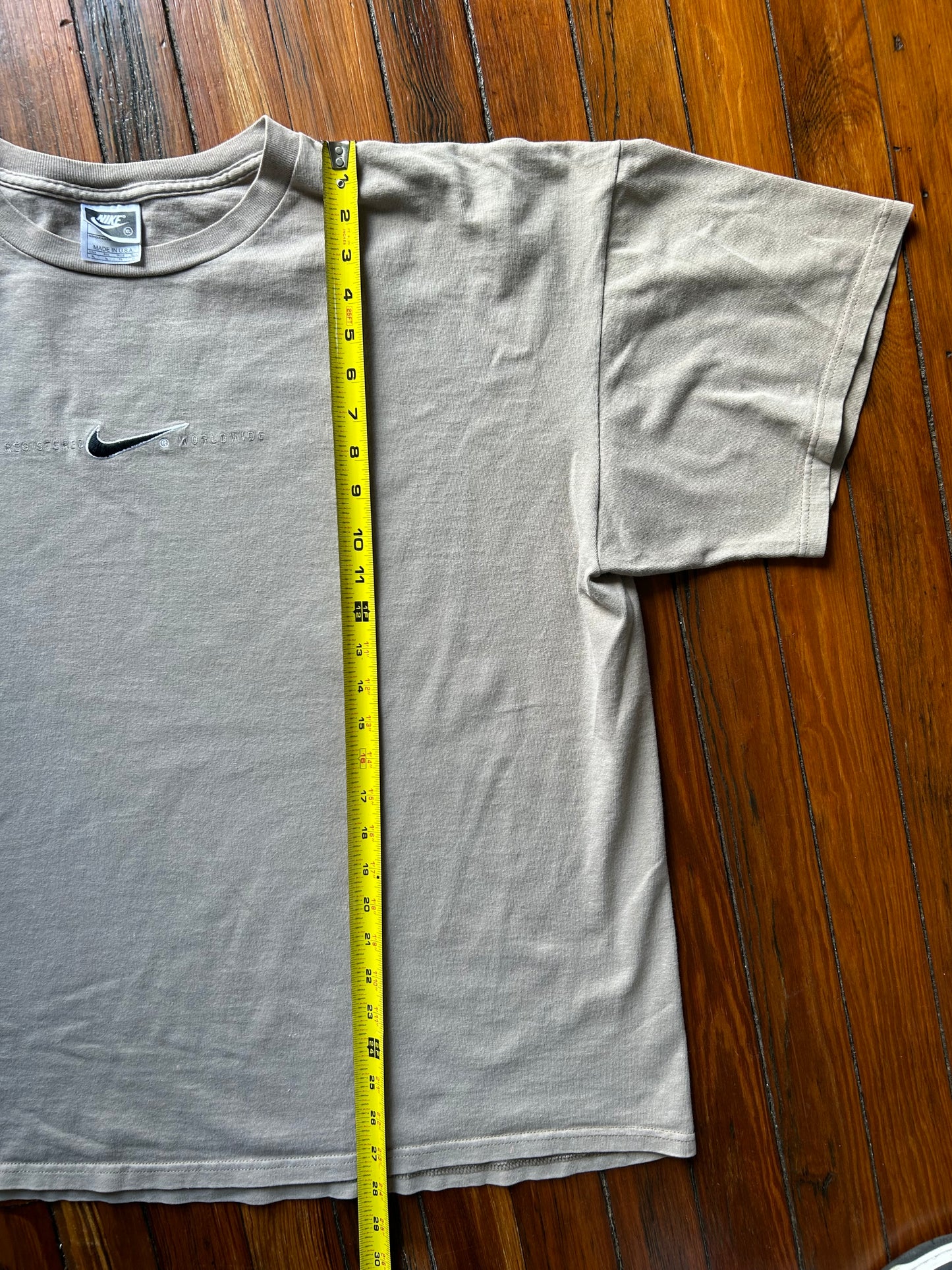 1990s Tan Nike Center Swoosh Tee (XL)