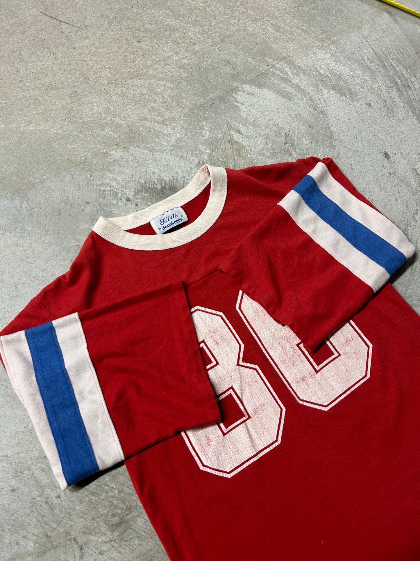 1960s/70s Vintage Red Striped Jersey (Medium)