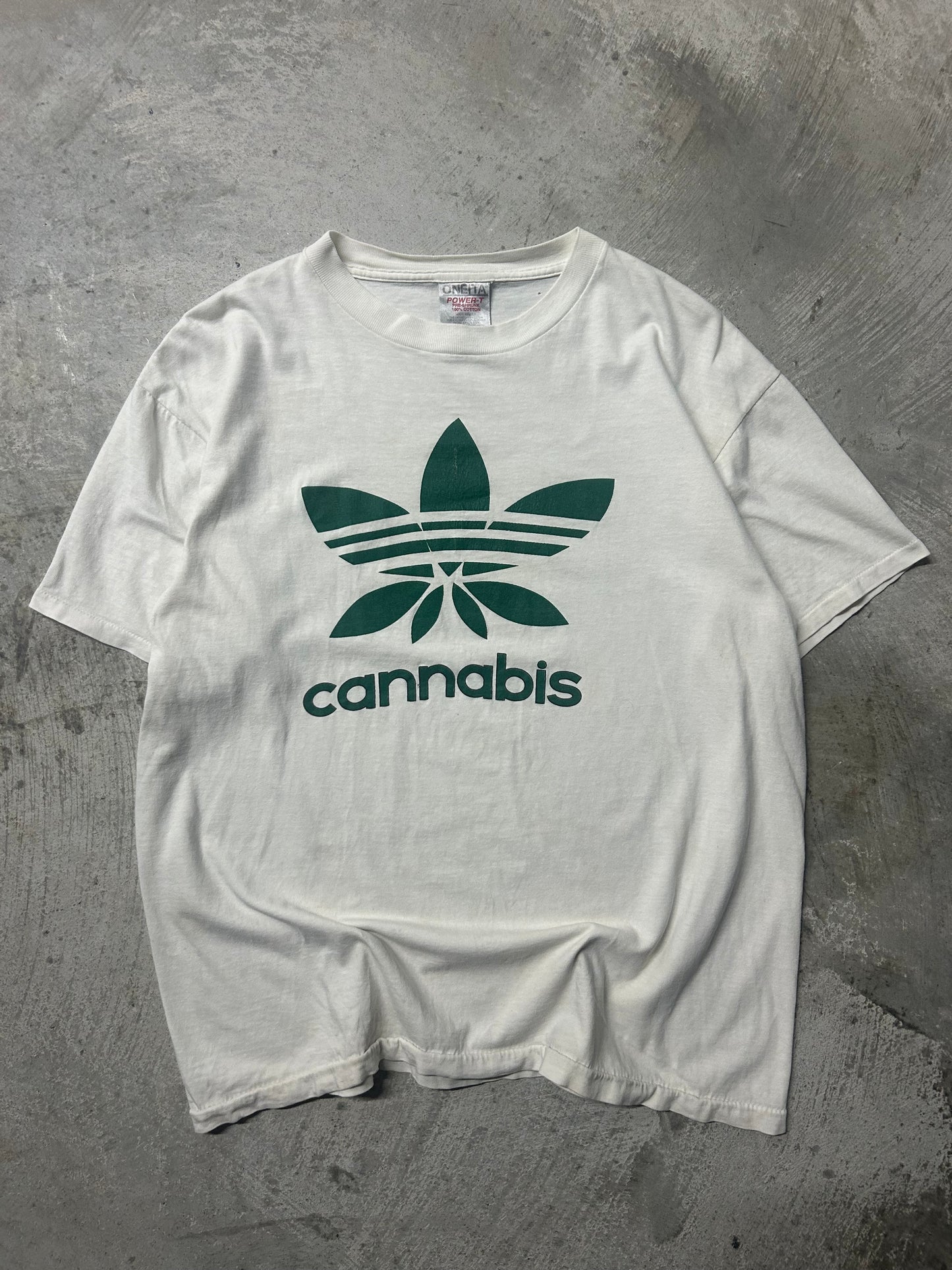 1990s Cannabis Adidas Vintage Bootleg Tee (Large)