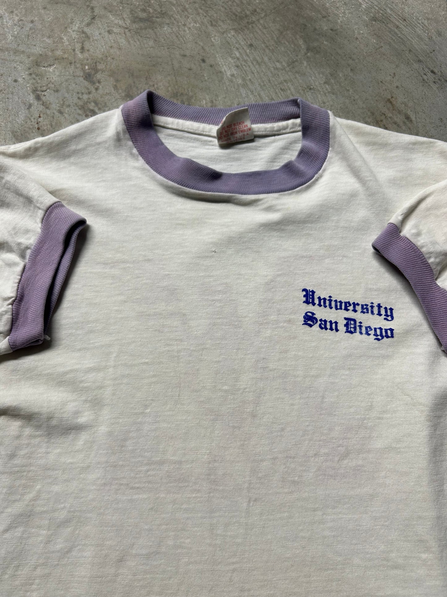 1980s University Of San Diego Fraternity Ringer Tee (Small)